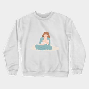 Mother feeding a baby. Breastfeeding illustration Crewneck Sweatshirt